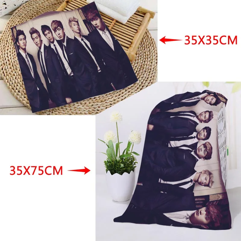 Квадратное полотенце с принтом KPOP 2PM на заказ абсорбирующее быстросохнущее из