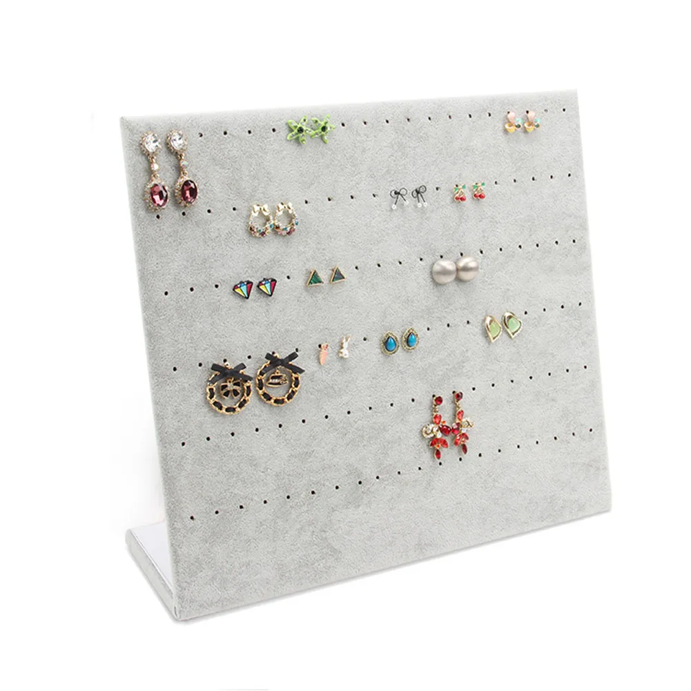 Держатель для сережек в форме буквы L бархатная Подставка ожерелья и браслета