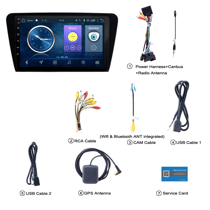 10 1 дюймов для skoda octavia 2014 2018 android 8 full touch автомобильный dvd Мультимедиа gps