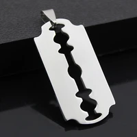 1pcs stainless steel razor blades pendant necklaces men steel male shaver shape necklace geometric wife gift love jewelry