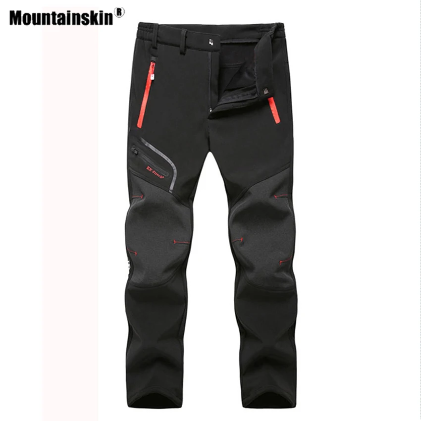 Мужские Зимние флисовые водонепроницаемые брюки Mountainskin уличные походные из