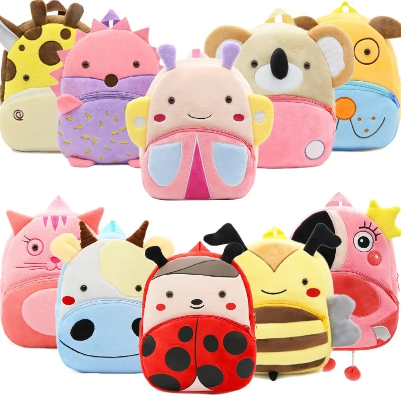 

2021 Cartoon Kids Plush Backpacks Mini Kindergarten Schoolbag Plush Animal Backpack Children School Bags Girls Boys Backpack