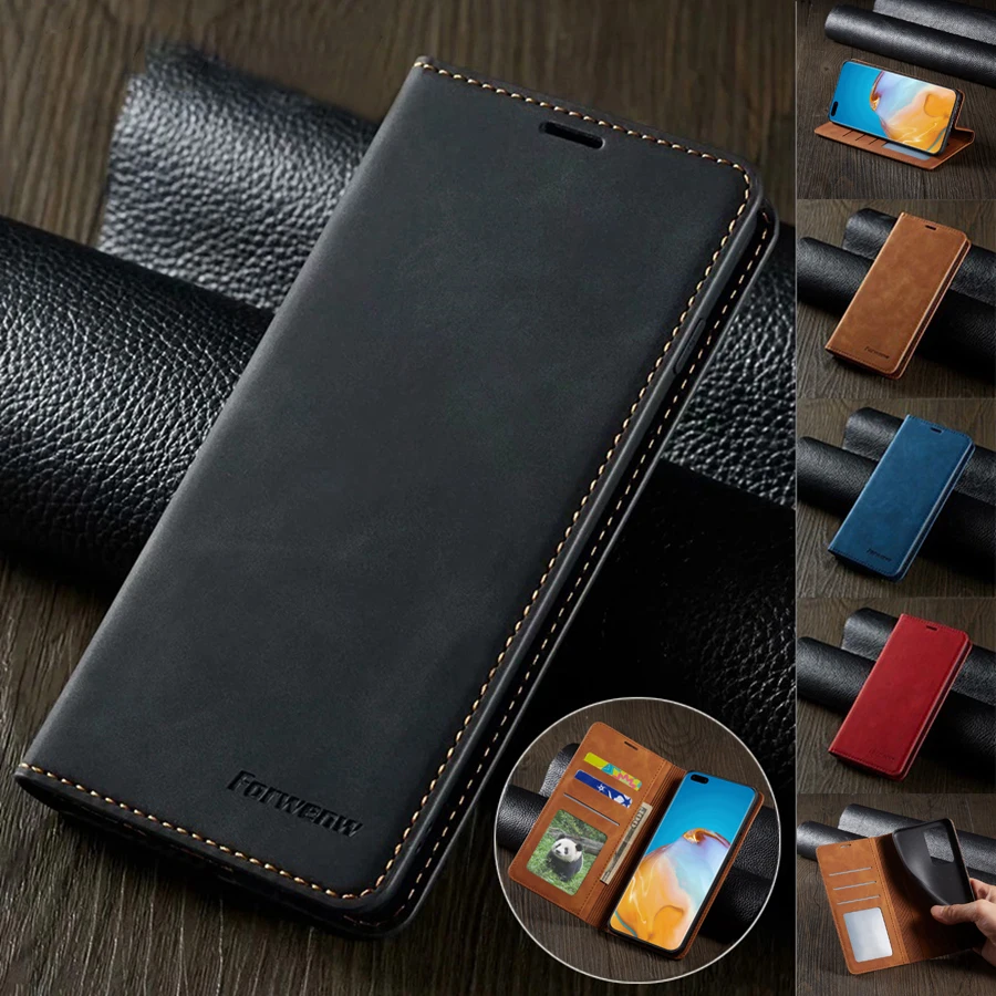 

Wallet Leather Flip Phone Case For Huawei P40 Lite/Pro P30 Lite/Pro P20 Lite NOVA 7 8 SE Anti-Fall Full Protection Back Covers
