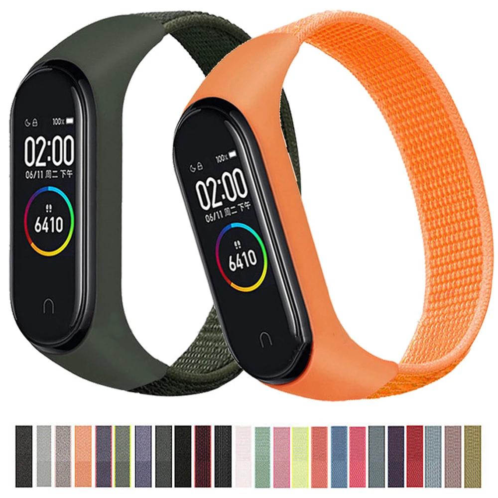 

Ремешки для смарт-часов Xiaomi Mi band 4, 3, 5, NFC, нейлоновые, дышащие