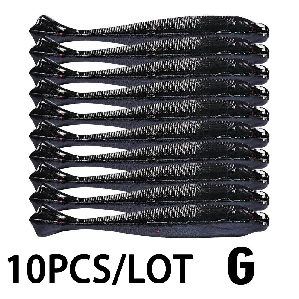 COLOR-G JACKFISH, 10 шт./лот, мягкие приманки, 7 см/2 г, 10 см/6 г, ручная работа, Т-образный хвост, запах соли, силиконовая приманка в виде мухи, вобберы для ловли карпа, приманки, рыболовные снасти - Цвет: COLOR-G