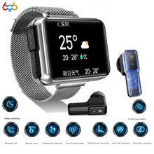 TWS Wireless BT Headset Smart Watch Women Men 1.4 inch Blue Tooth Call Fitness Music Sports Smartwatches 2 in 1 for Android iOS