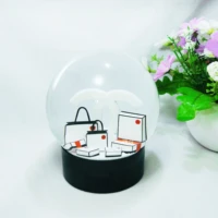 christmas gift snow globe crystal ball music box wooden valentines day gift with gift box