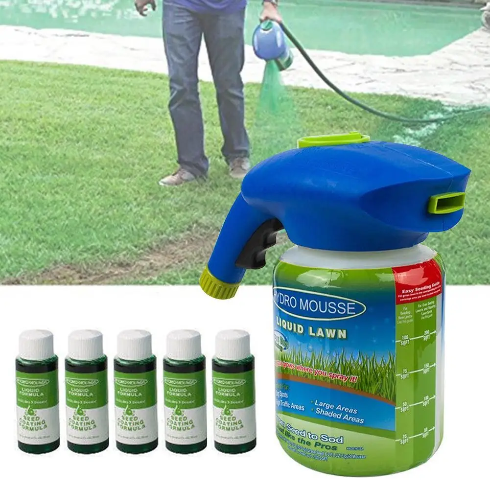 

1 Bottle Household Seeding System Liquid Spray Seed Shot Care Lawn Grass W7F9