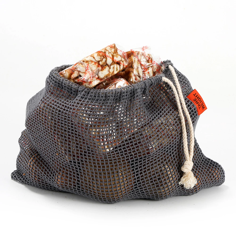 Экологичные многоразовые мешки из хлопчатобумажной сетки для овощей фруктов