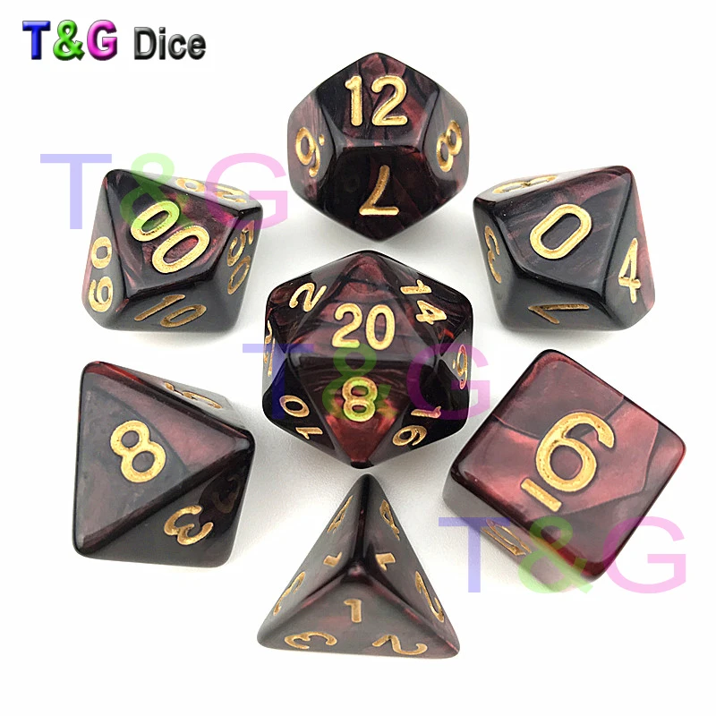 T & G фиолетовые и синие кости DND Die игрушки для взрослых детей пластиковые кубики