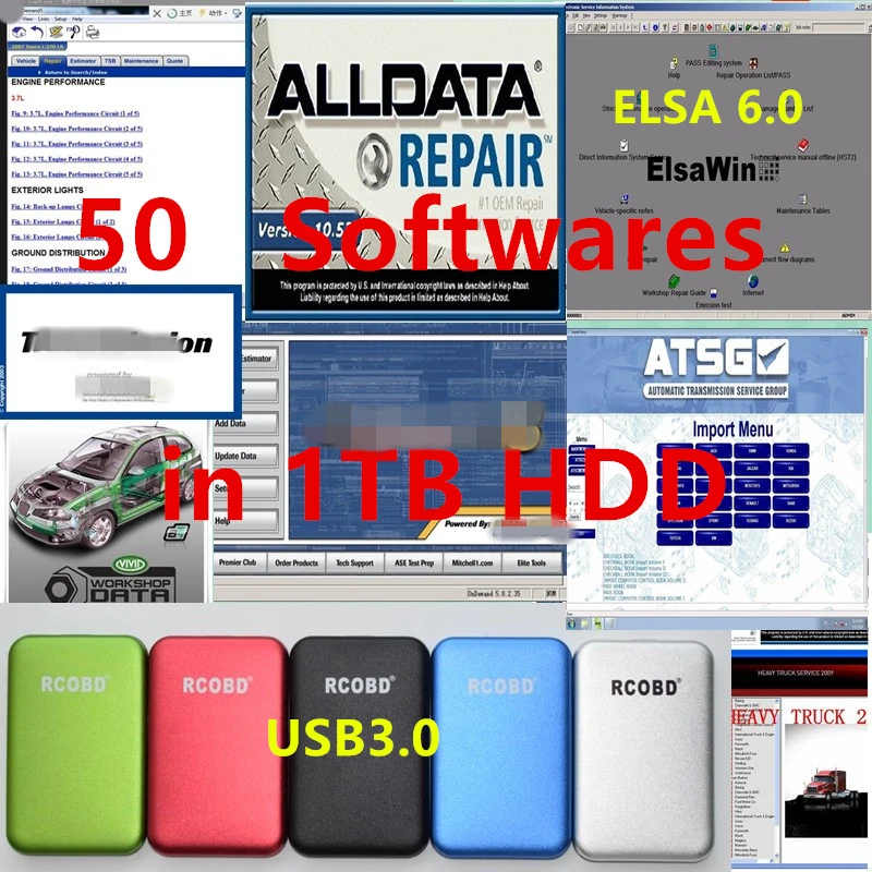 Alldata программного обеспечения и ссп-5 авто ремонт все данные 10 53 в 1 ТБ HDD жесткий