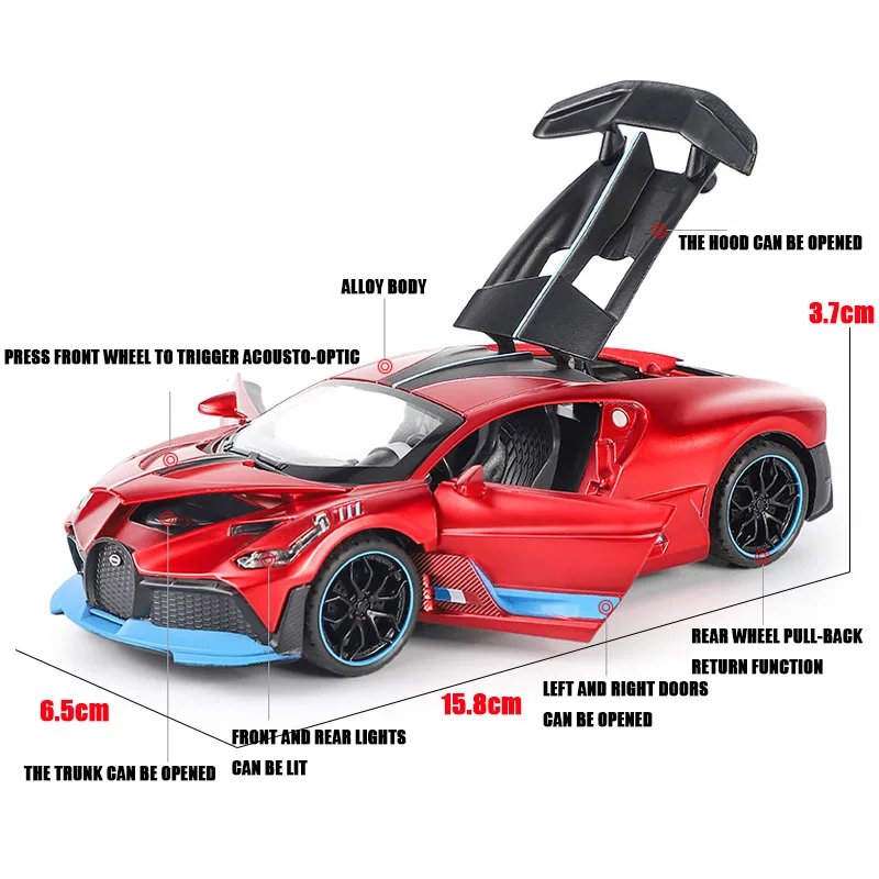 1:32 игрушечный автомобиль Bugatti divo металлический литой и модель автомобиля