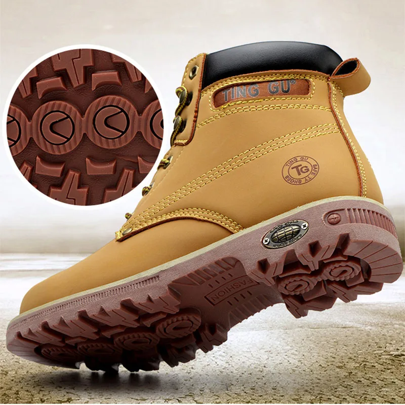 Мужская Безопасная рабочая обувь со стальным носком нескользящая для мужчин