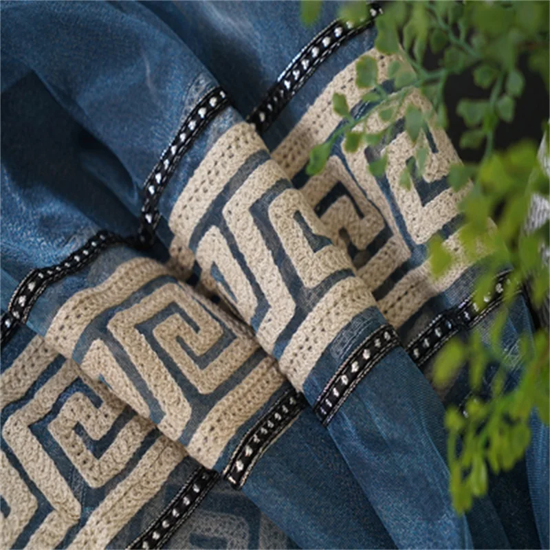 Китайский стиль Роскошная спальня кофейная драпировка готовые двери занавески