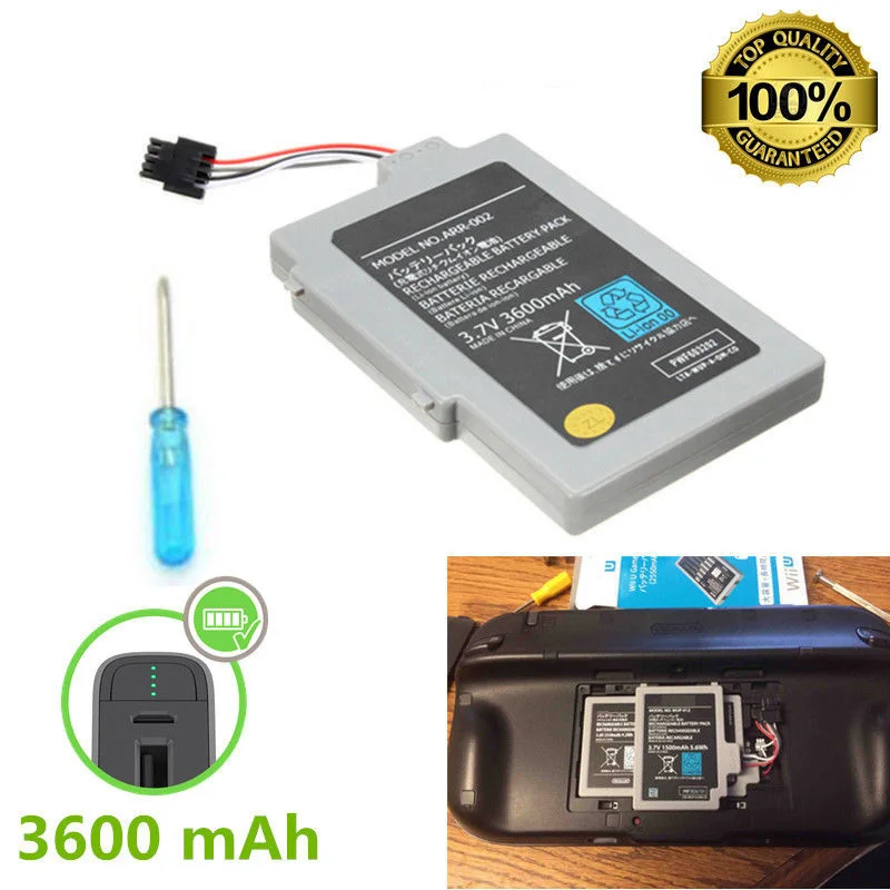 

100% New 3600mAh Li-ion Battery Pack for Nintendo Wii U Gamepad Battery for Wii-U Wiiu GamePad Controller Joystick Rechargeable