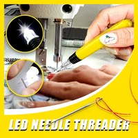 led lighted needle threader insertion tool housewife elderly guide sewing device accessories easy use wire stitch insert tools