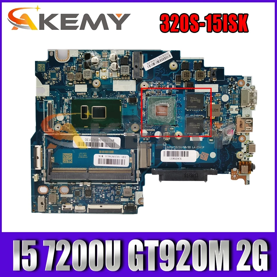 

Akemy LA-E541P подходит для Lenovo FLEX5-1570 320S-15ISK Материнская плата ноутбука процессор I5 7200U GT920M 2G DDR4 100% тесты работы