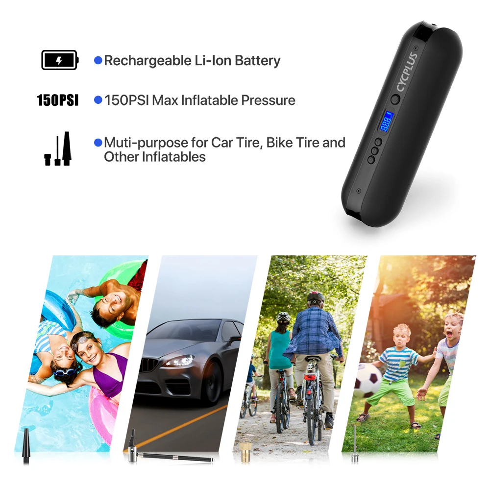 CYCPLUS электрический велосипедный насос высокого давления велосипедные
