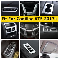 matte interior kit gear box air ac panel rear water cup holder window lift cover trim accessories for cadillac xt5 2017 2021
