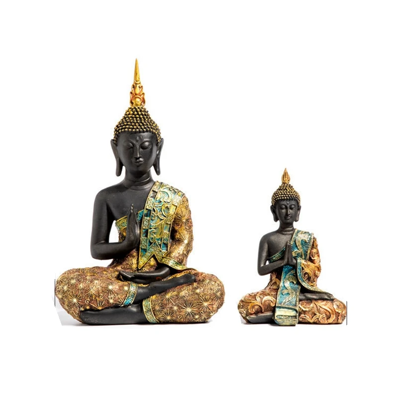 Украшение для дома статуя будды ручной работы Зеленая Смола таиландский Будда