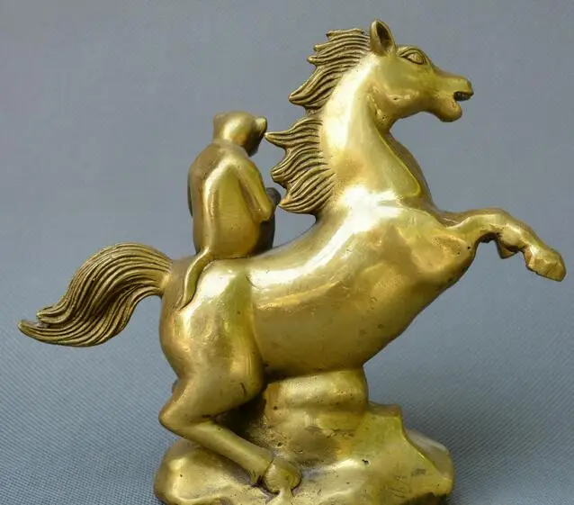 

Collect China fengshui old bronze horse monkey advancement make a fortune Statue