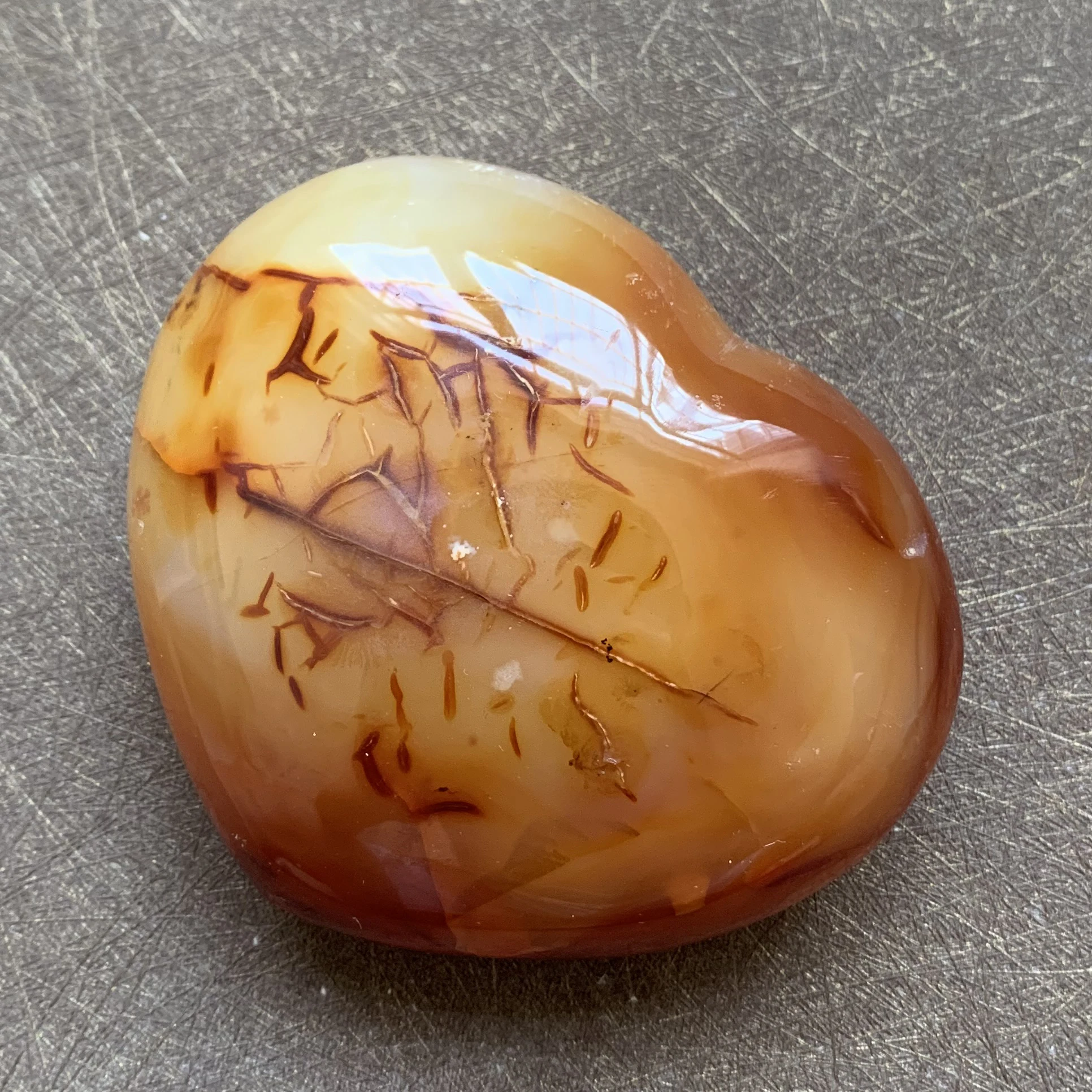 200g Natural Red Agate Heart Home Decoration Rough Polished Quartz Crystal Healing Love Z008 | Дом и сад