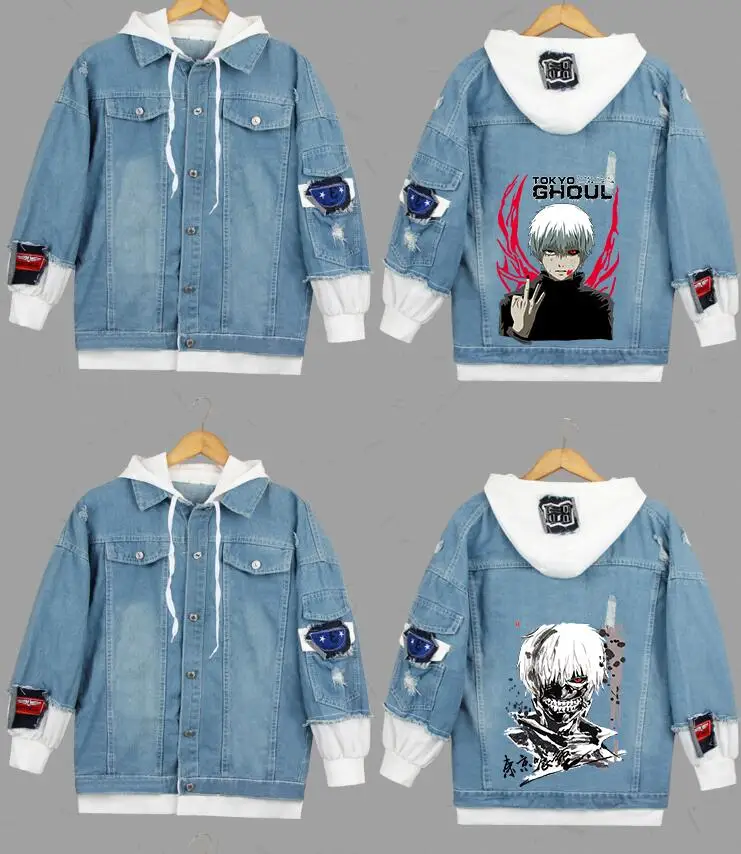 Толстовка для косплея с аниме Токийский Гуль мужчин и женщин джинсовая куртка