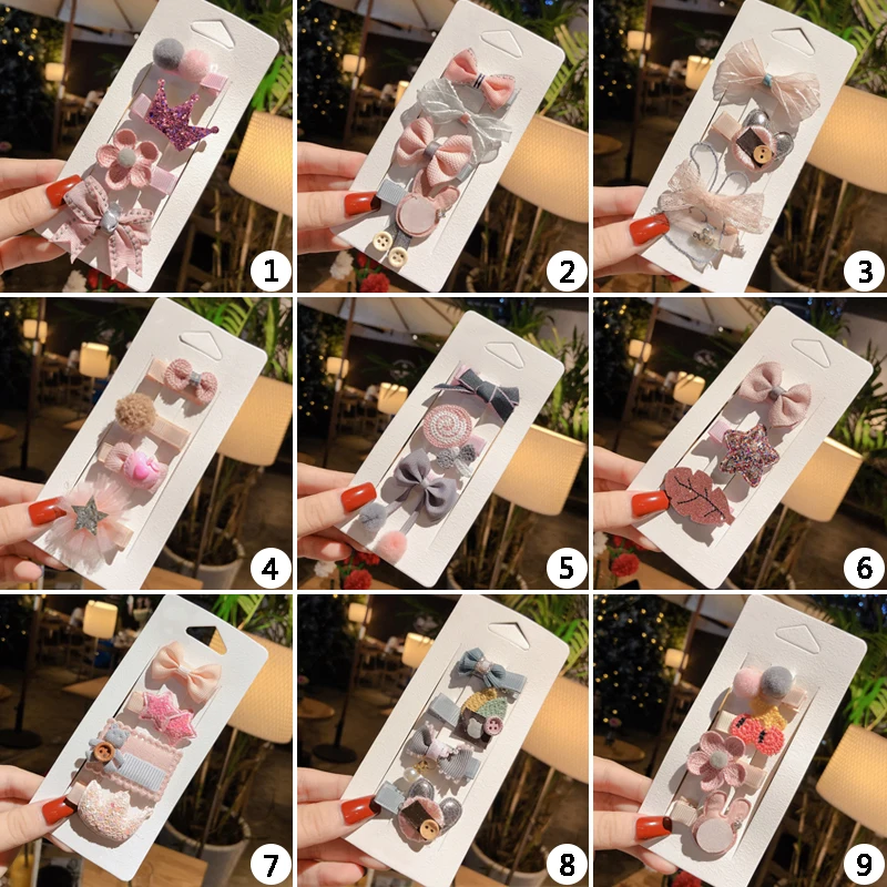 3 / 4 5 шт./компл. ювелирные украшения для волос симпатичная детская одежда с бантом