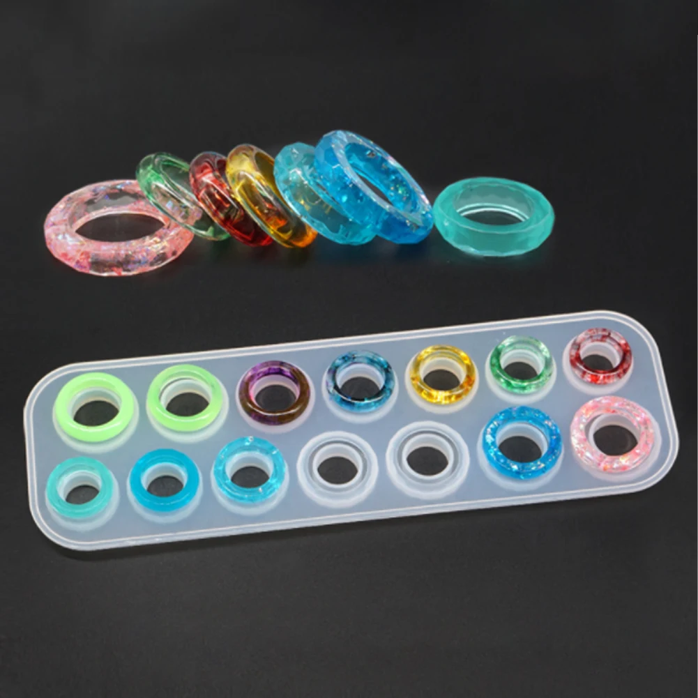 

New Crystal 14 Hole Rings Mold Handmade DIY Making Ring Jewelry Silicone Mold Epoxy Mould Epoxy Resin For Jewelry Making