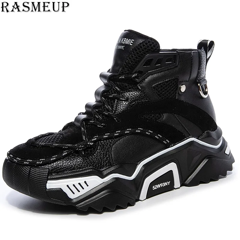 Женские кроссовки на платформе RASMEUP Модные дышащие из натуральной кожи массивной