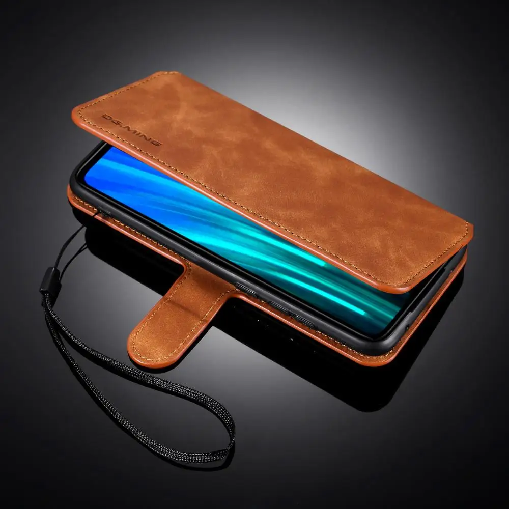 DG. MING матовая кожаная ретро чехол для Xiaomi Redmi Note 8 7 Pro Магнитный Флип кошелек