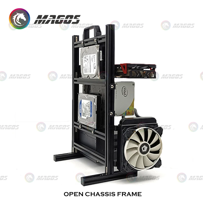 

Frame Type Water Cooling Case, Aluminum DIY Modding Computer Housing Desktop Gamer Gaming Fully Open Support ITX/M-ATX/ATX MB