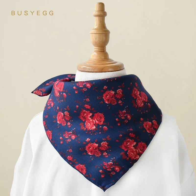 

Бандана с красным цветочным принтом для маленьких мальчиков, 100% натуральный шелк, 50 см