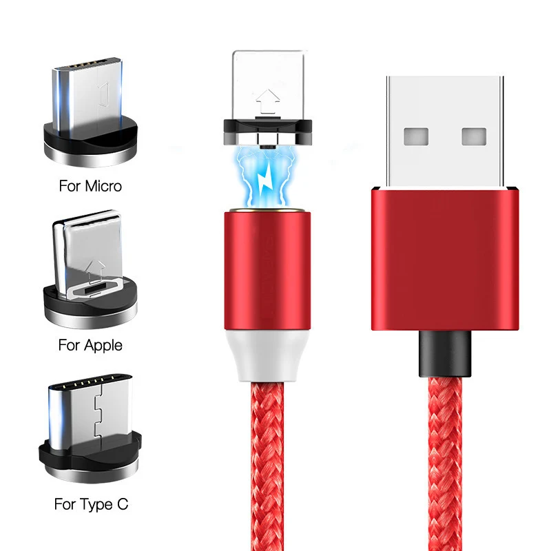 Магнитный кабель Tutew 1 м Micro usb Type C для быстрой зарядки Type-C зарядный провод c iphone 11 X