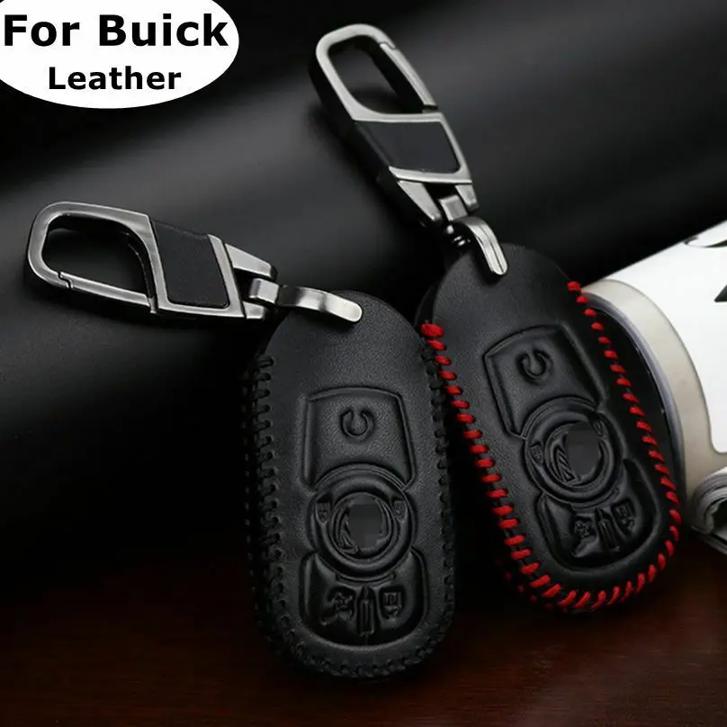 

1x кожаный чехол для автомобильных ключей, чехол Обложка цепочка для ключей, брелок для Buick Envision 2 3 кнопки