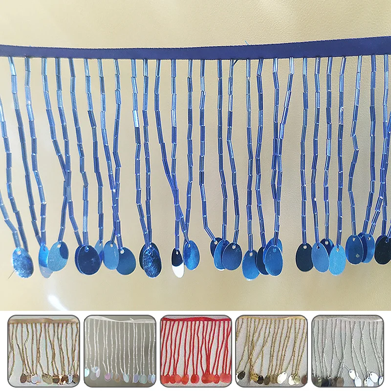 90 см блестки бисер бахрома кружевная отделка лента для шитья латинское платье