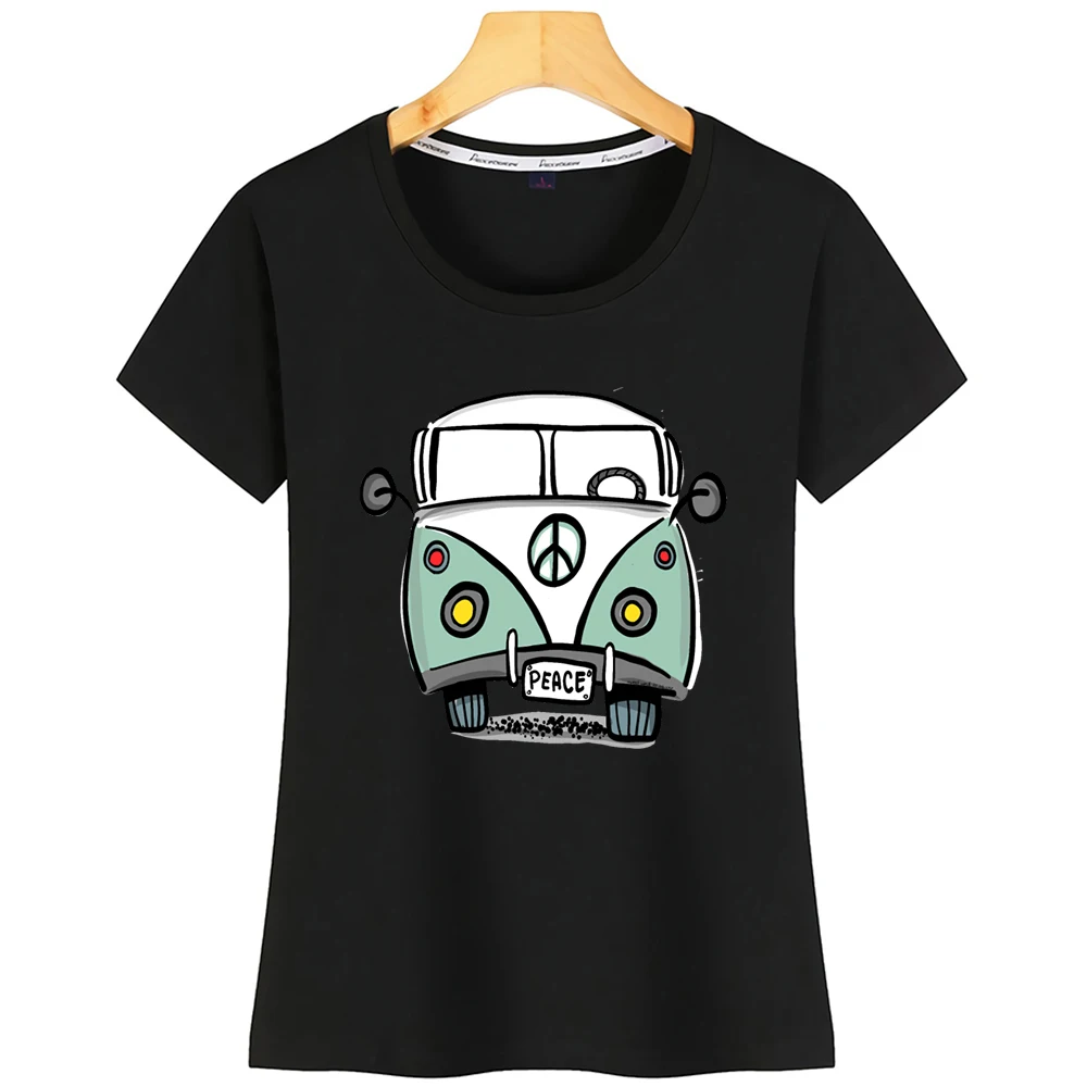 Женская белая футболка хиппи Драйв с круглым вырезом на заказ | одежда