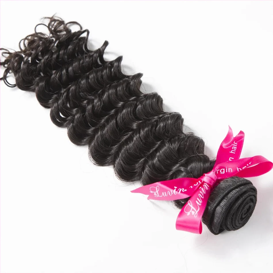 Luvin бразильские девственные волосы глубокая волна 100% человеческие ткет
