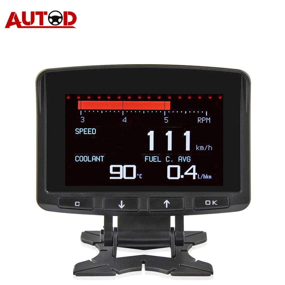 A208 OBD2 датчик температуры охлаждающей жидкости диагностический инструмент термометр цифровые часы DC12-24V автомобильные часы вольтметр тестер напряжения