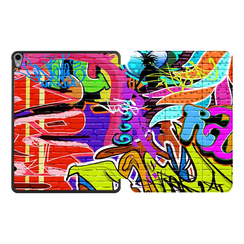IP16 Чехол MTT для iPad Pro 12,9 дюйма 3rd Gen из искусственной кожи, чехол-подставка с мультяшным граффити, Магнитный смарт-чехол с беспроводной зарядкой - Цвет: IP16