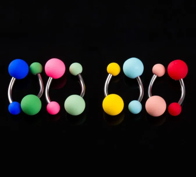 

100 Pieces Stainless Steel Bar Sweet Colorful Belly Ring Acrylic Ball body piercing jewelry Candy Belly Button Ring Navel rings