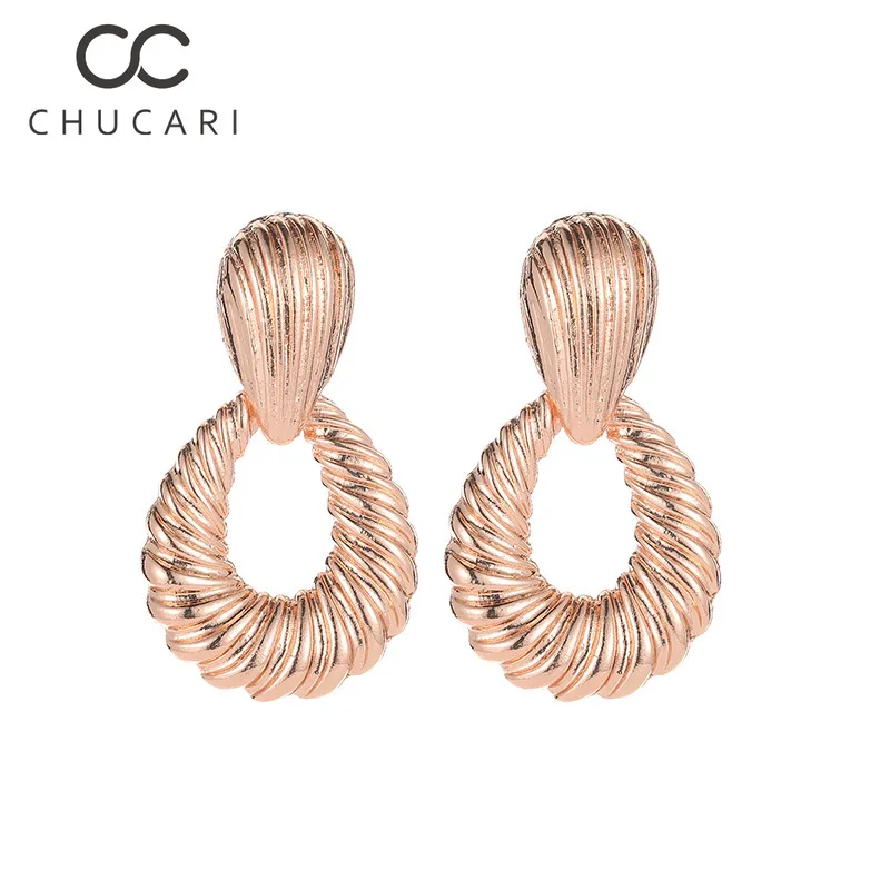 CHUCARI новые модные женские серьги в богемном стиле золотые металлические раковины