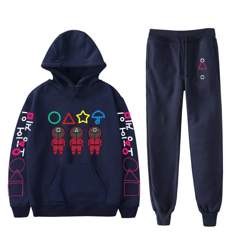 Новый плюшевый костюм с капюшоном игра кальмар свитер для косплея Аниме