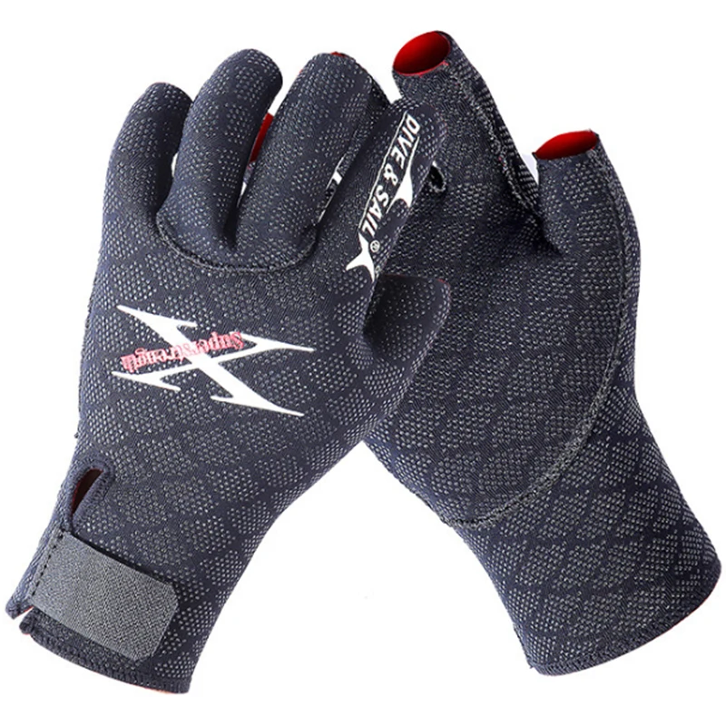 

2.5mm diving gloves for men and women surfing half finger scratch resistant wear resistant underwater hunting warm neoprene glov