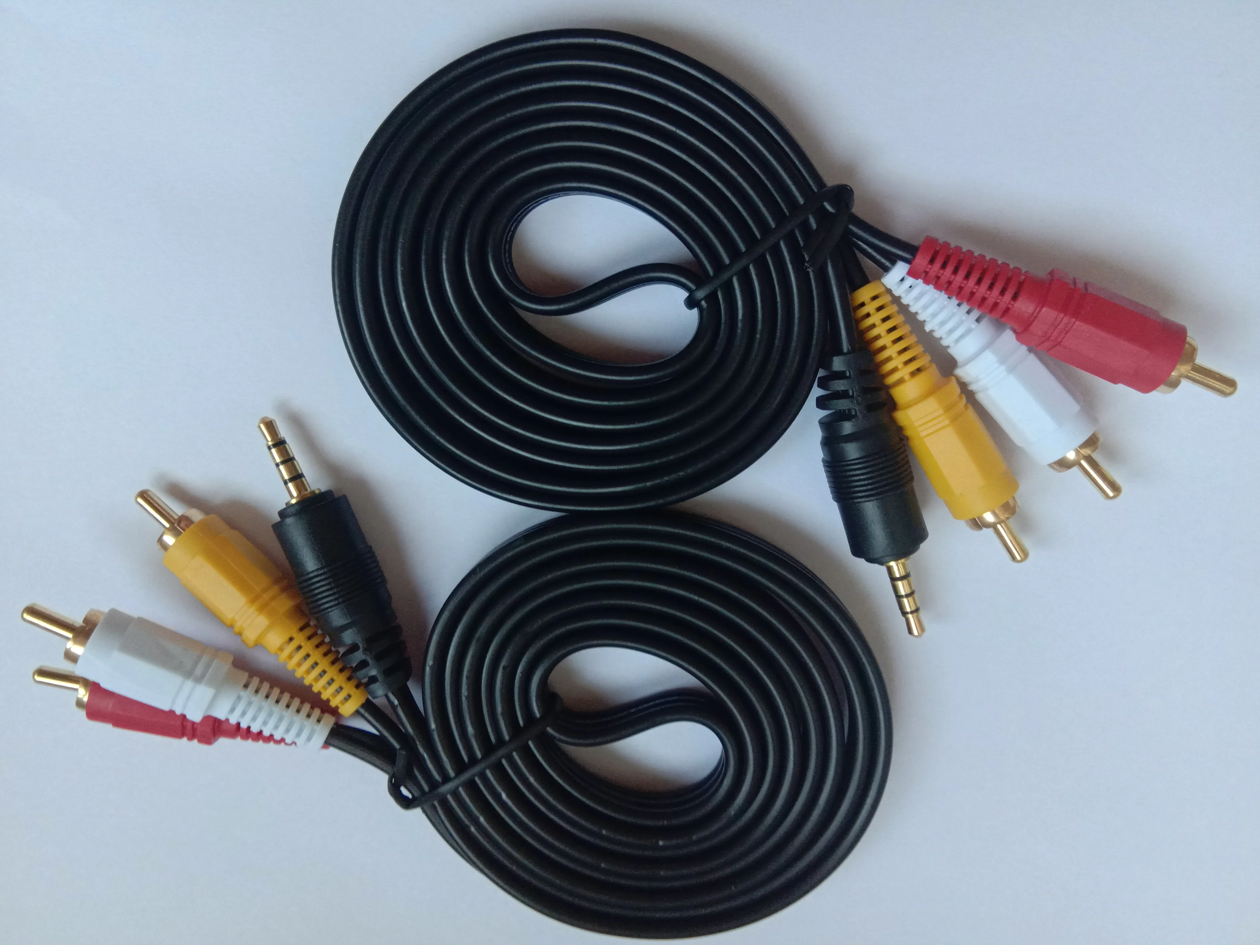 Позолоченный 1/8 &quot3 5 мм Мини AV к 3 RCA Штекерный адаптер аудио-видео кабель 1 м шт. в