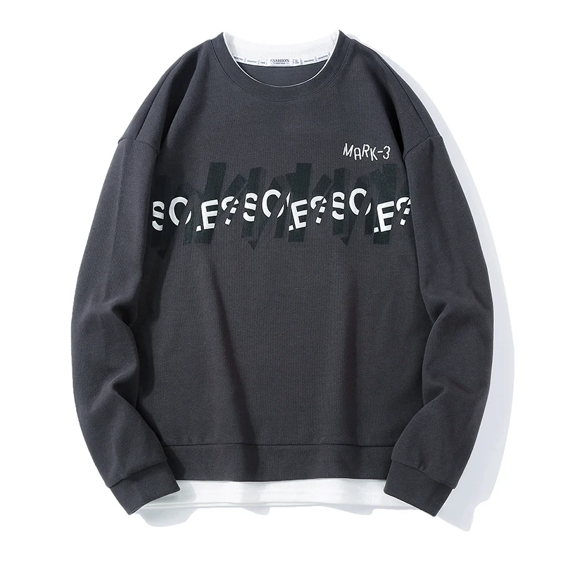 

2021 Spring and Autumn New Harajuku Pullover Men's Fashion Round Neck Couple Loose Top Casual Sports Men's Pullover Men
