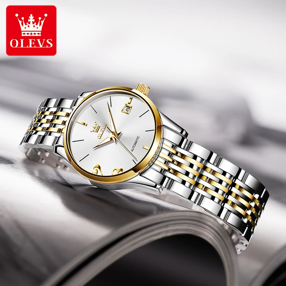 Enlarge OLEVS Classic Women Watches Top Brand Luxury Fashion Ladies Watch Waterproof Stainless Steel Mechanical Wristwatch for Women