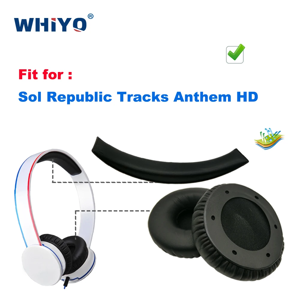 

Replacement Ear Pads for Sol Republic Tracks Anthem HD Headset Parts Leather Earmuff Earphone Sleeve Cover