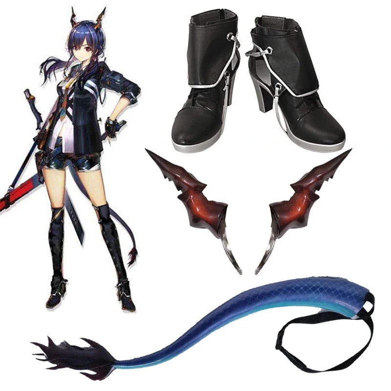Аниме игры Arknights Чэнь хвост для косплея с рога дракона голова зажим Головные