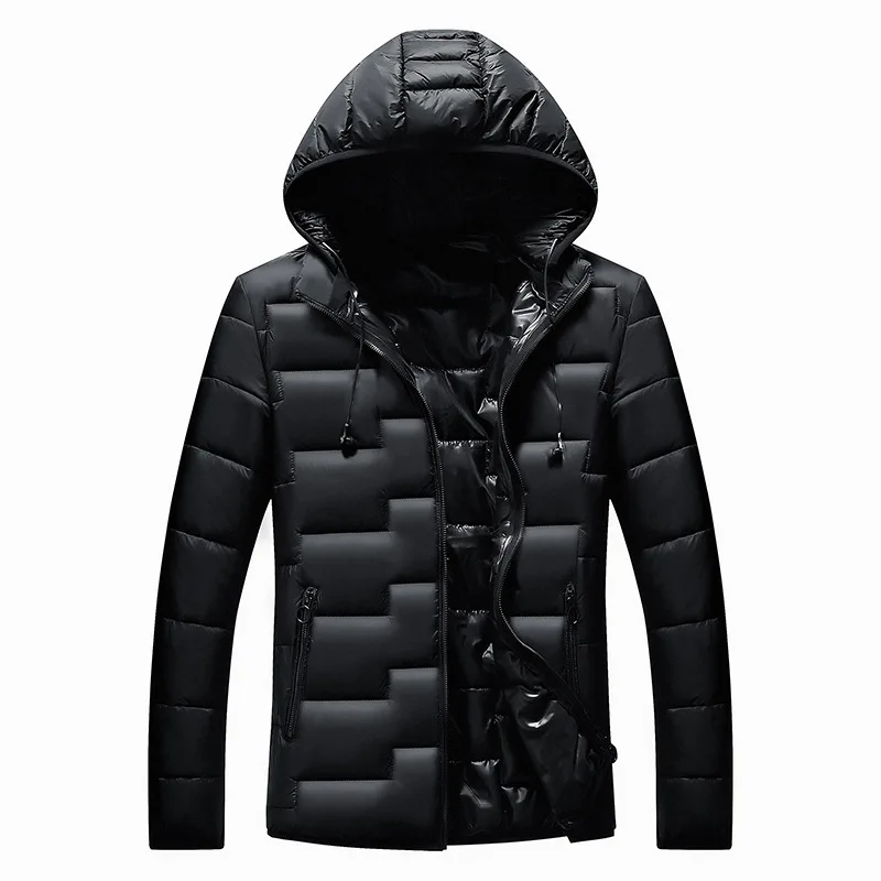 

Men's New Winter Cotton Casual Coat Hooded Warm Cotton-padded Jacket Men's Parkas Men's Winter Hooded Coat Down Cotton Suit